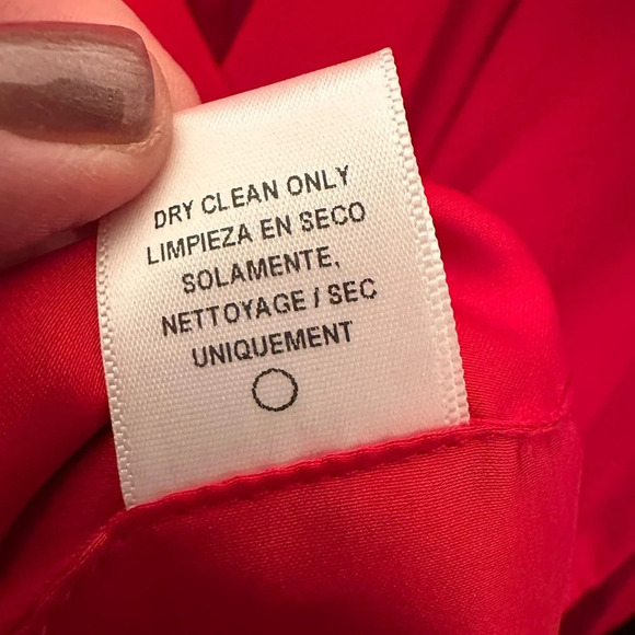 NWT LAVENDER BROWN 100% Silk RED HOT Faux Wrap Long Sleeve Midi Dress MED $220 - Picture 13 of 13